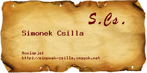 Simonek Csilla névjegykártya